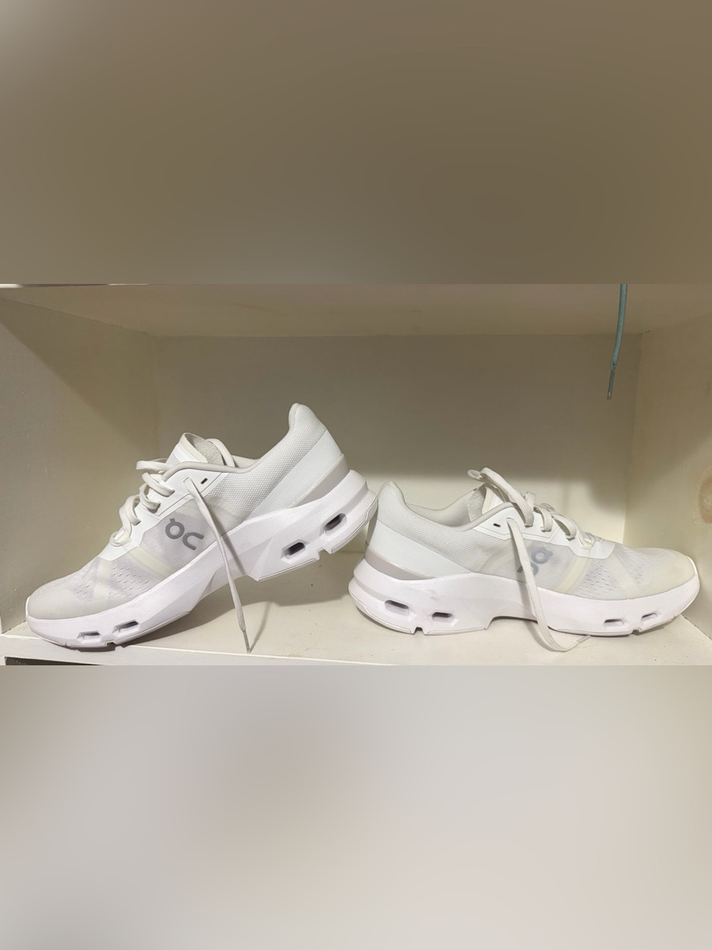 On CloudPulse All-White Running Sneakers - Picture 3 of 5